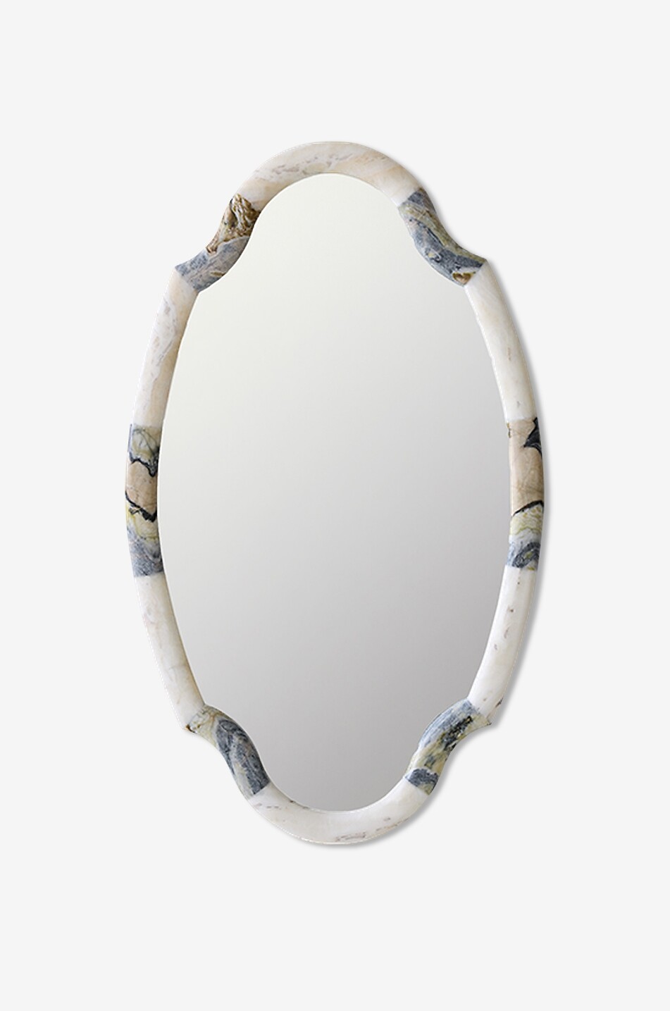 New Classics oval marble wall mirror