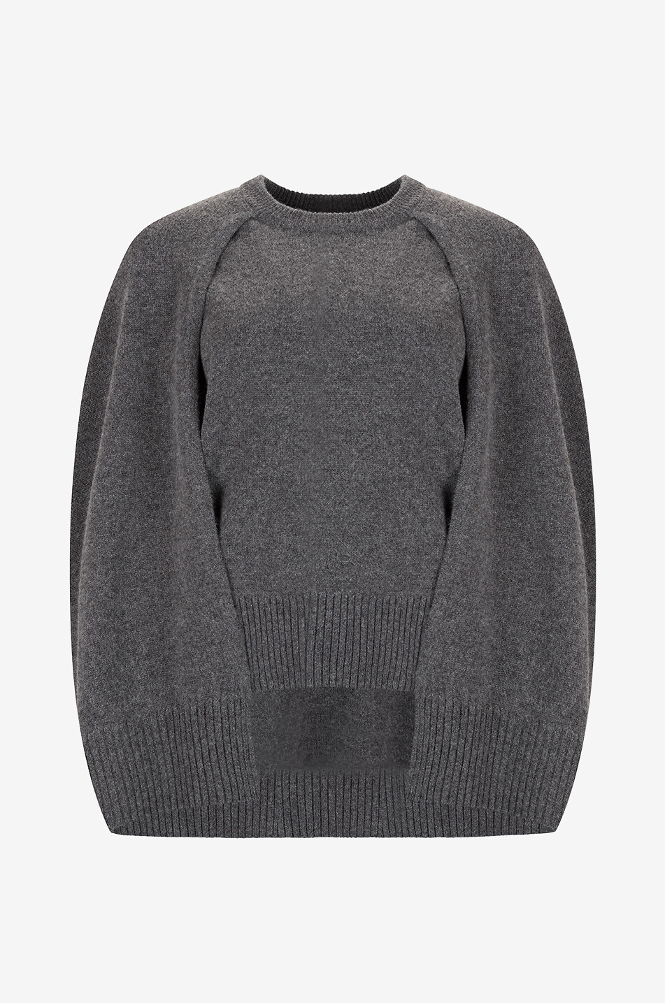 Cape-Pullover aus Kaschmir mit Rundhalsausschnitt