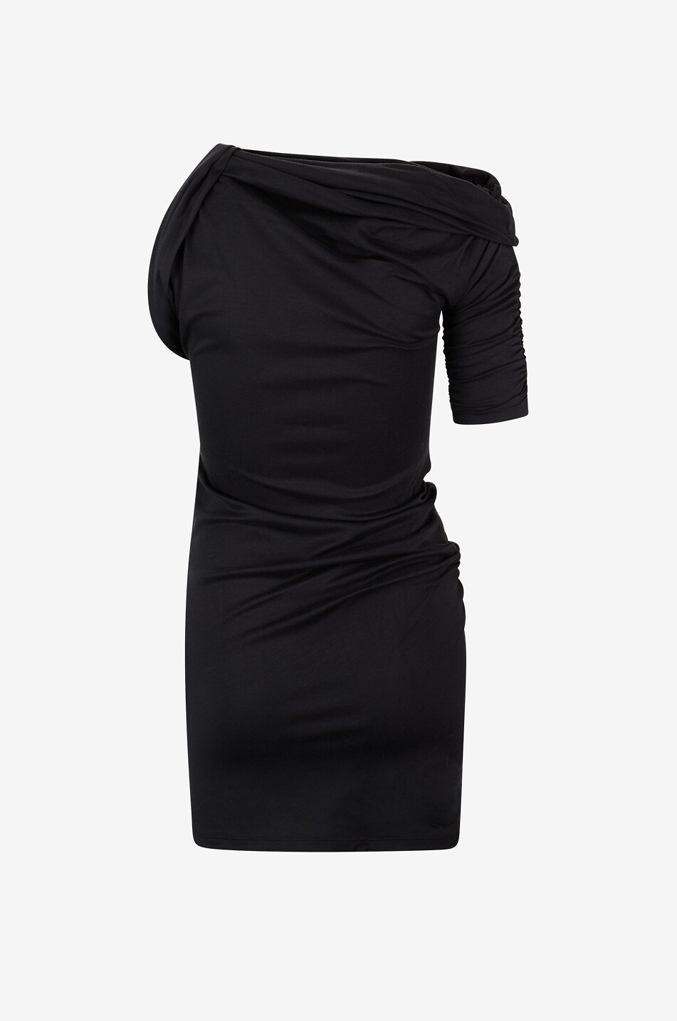 JACQUEMUS Mini robe asymétrique ajustée La Mini Drapeado Femme NOIR 2