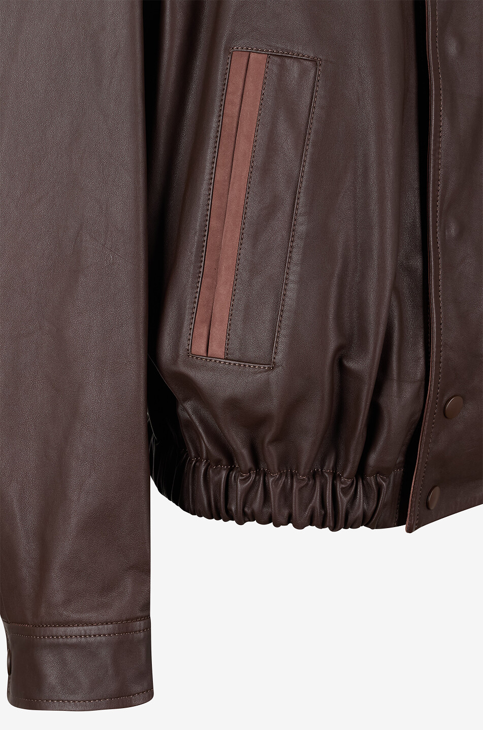 LEMAIRE Kurzer Blouson mit Stehkragen aus Leder Papier Damen BRAUN 3