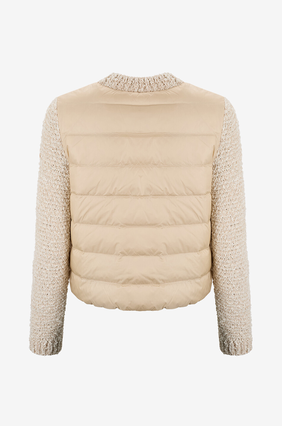 MONCLER Tweed-Cardigan mit Dauneneinsätzen Damen CREMEFARBEN 2
