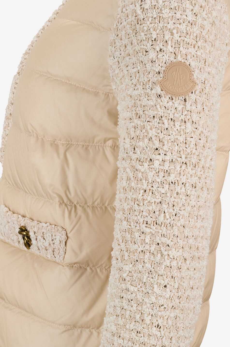 MONCLER Tweed-Cardigan mit Dauneneinsätzen Damen CREMEFARBEN 3
