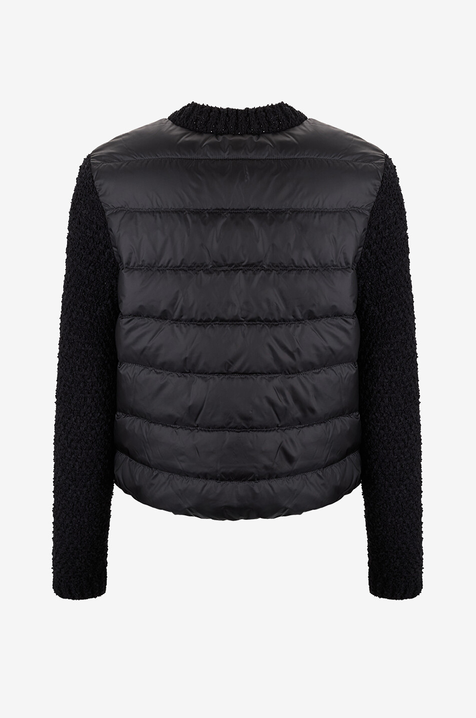 MONCLER Tweed-Cardigan mit Dauneneinsätzen Damen SCHWARZ 2