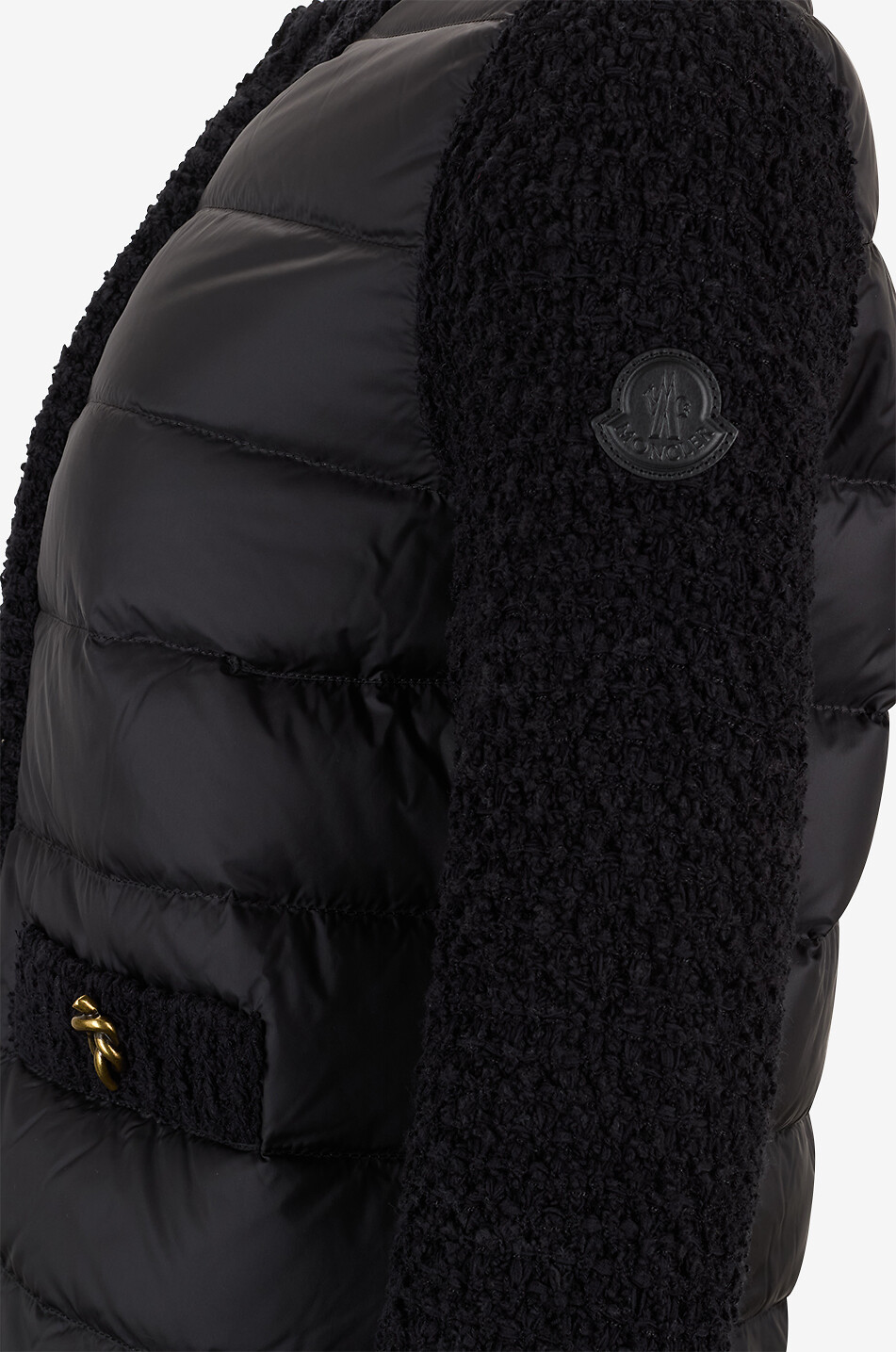 MONCLER Tweed-Cardigan mit Dauneneinsätzen Damen SCHWARZ 3