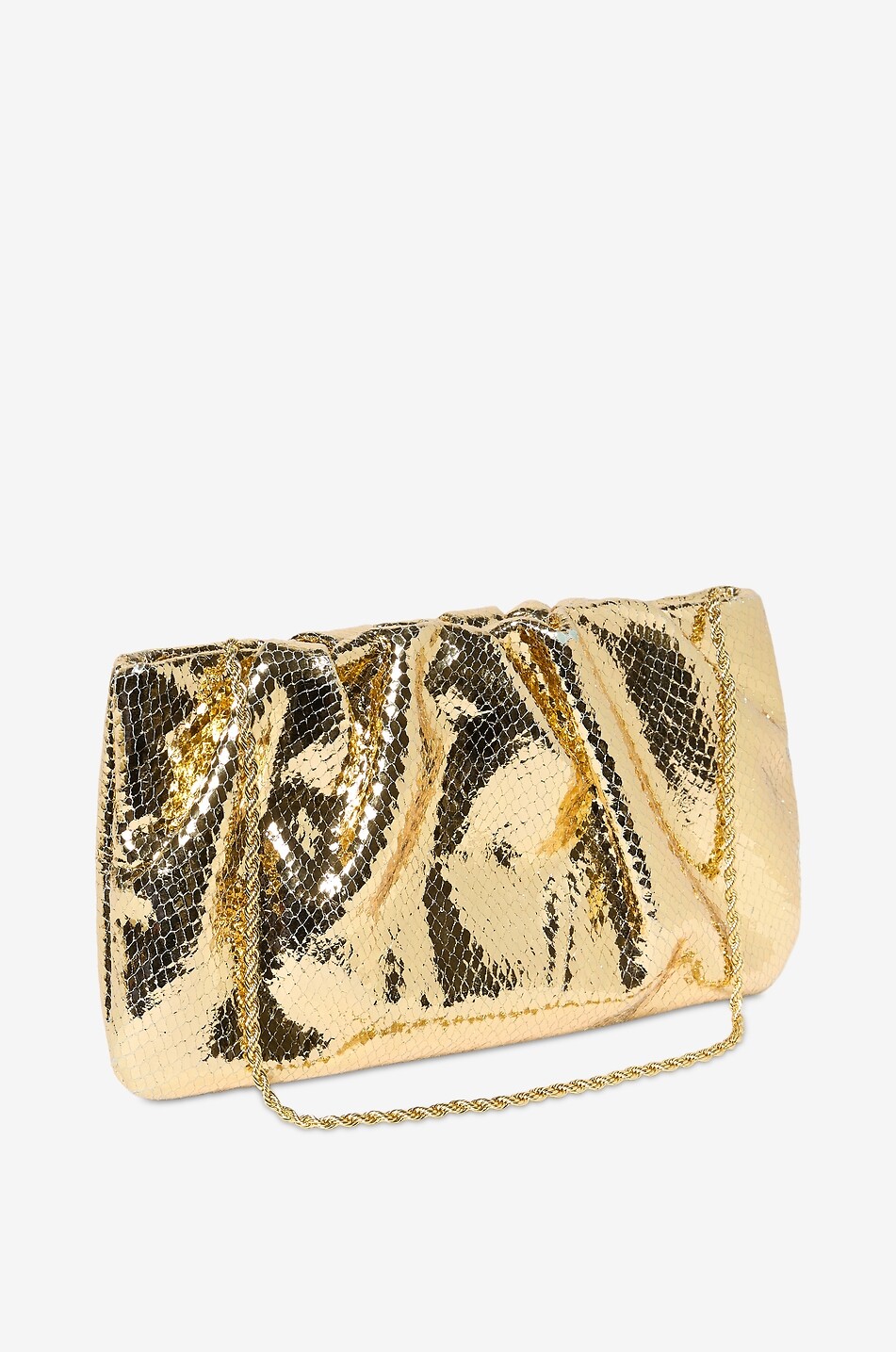 LOEFFLER RANDALL Pochette en cuir froncé Serena Gathered Femme DORE 4