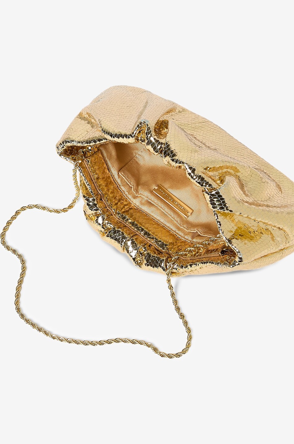 LOEFFLER RANDALL Pochette en cuir froncé Serena Gathered Femme DORE 5