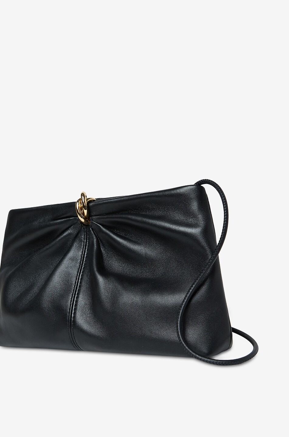 LOEFFLER RANDALL Pochette en cuir lisse froncé Corrine Femme NOIR 4