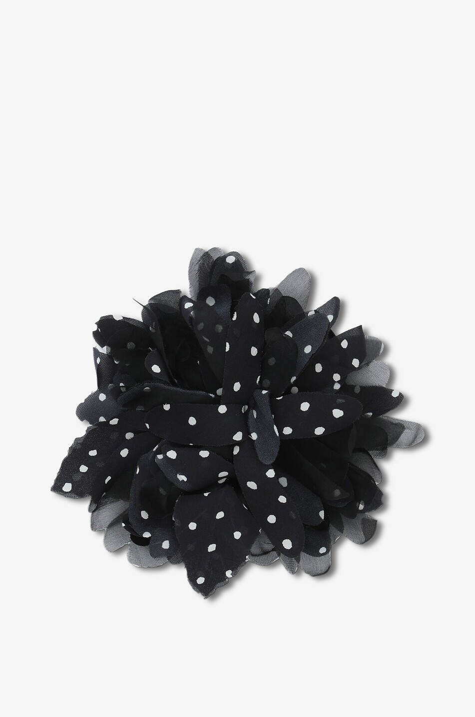 LUISA SPAGNOLI Getupfte Blüten-Brosche aus Seide und Viskose Nereto Damen SCHWARZ 1