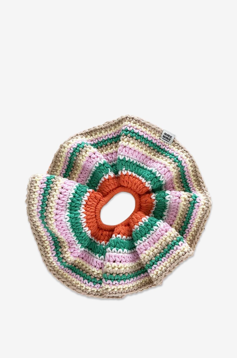 MARIEMARIE AMSTERDAM Chouchou géant rond en crochet rayé Unisexe BEIGE 1