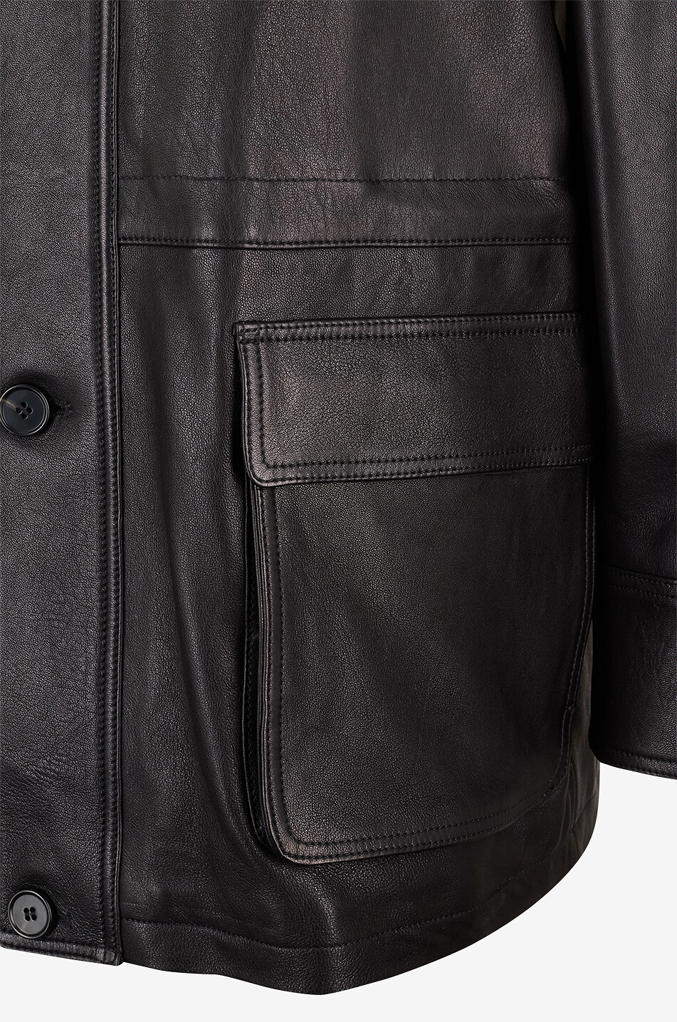 ARMA Veste en cuir nappa mi-longue à col chemise Maeve Femme NOIR 3
