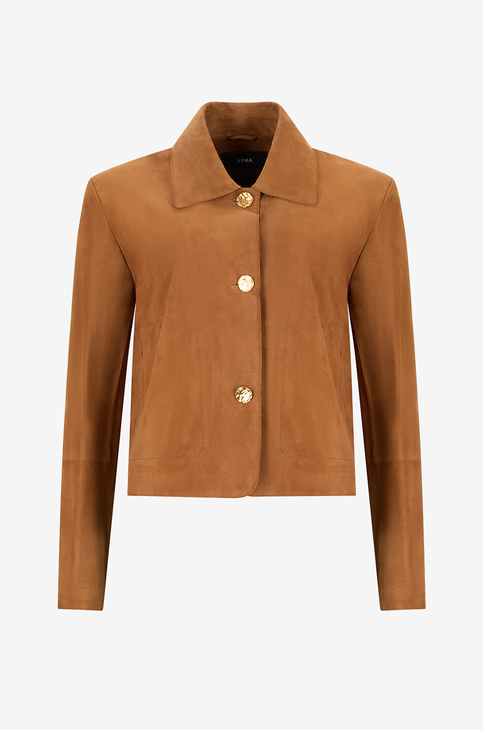 ARMA Kurze Jacke mit Hemdblusenkragen aus Wildleder Emilia Damen HELLBRAUN 1