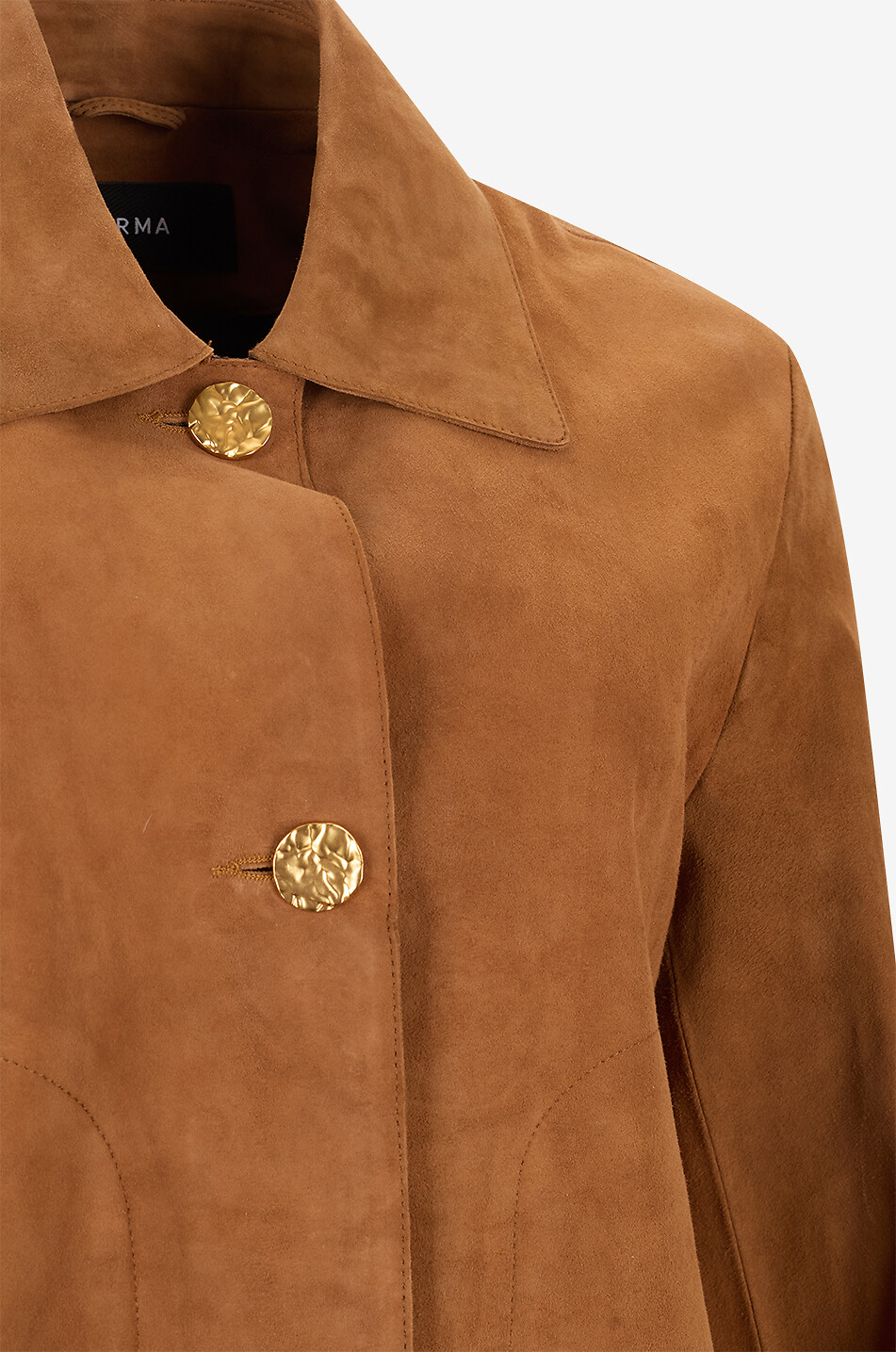 ARMA Kurze Jacke mit Hemdblusenkragen aus Wildleder Emilia Damen HELLBRAUN 3