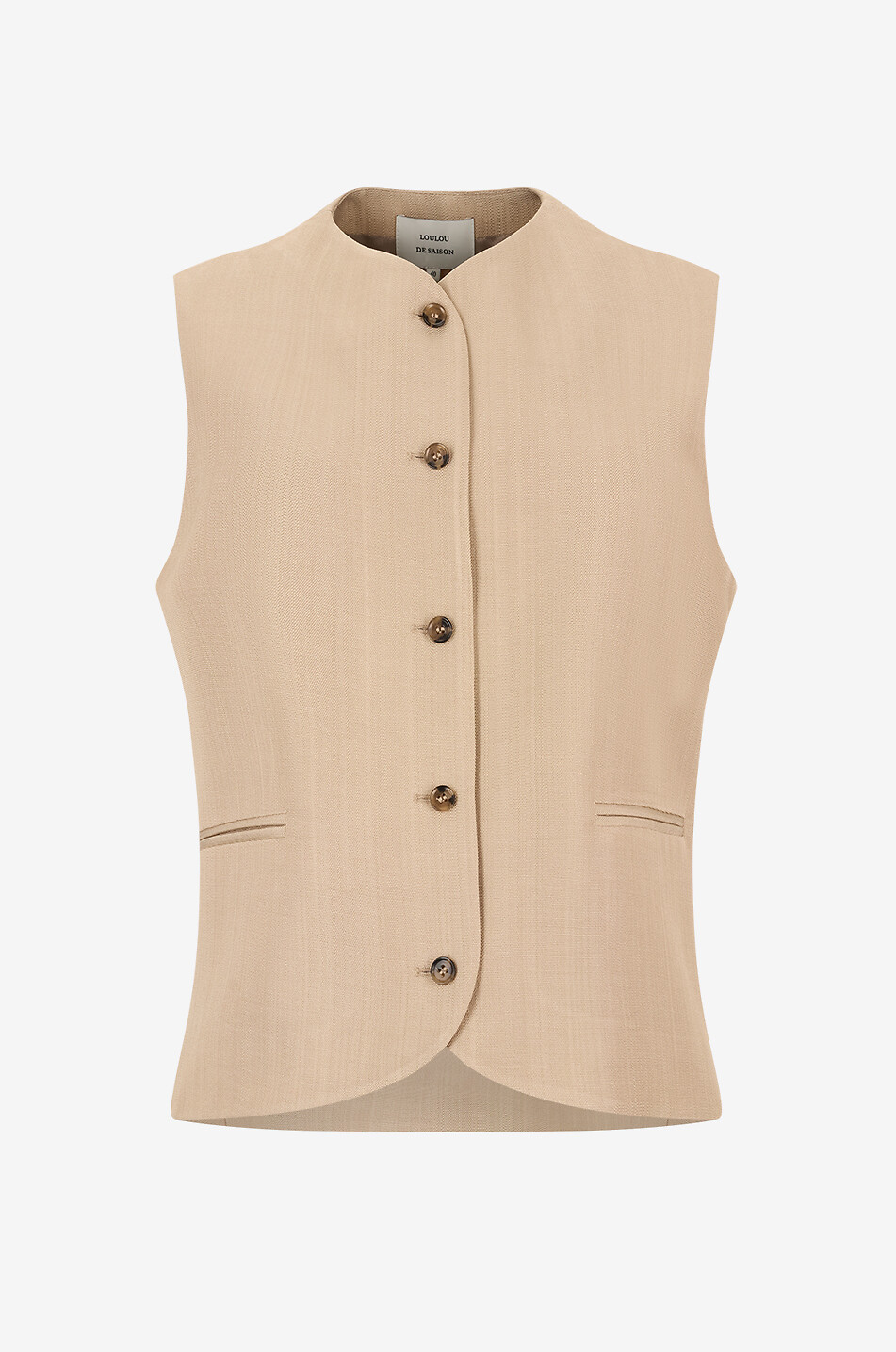 LOULOU DE SAISON Gilet ajusté en laine vierge mélangée Paco Femme BEIGE 1