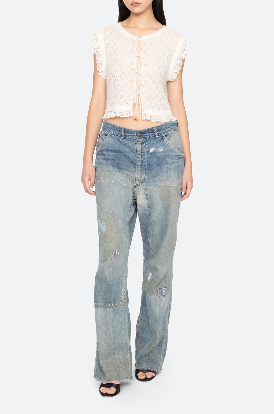 SEA Cardigan mit Rundhalsausschnitt aus Alpaka-Strick Teagan Damen CREMEFARBEN 2