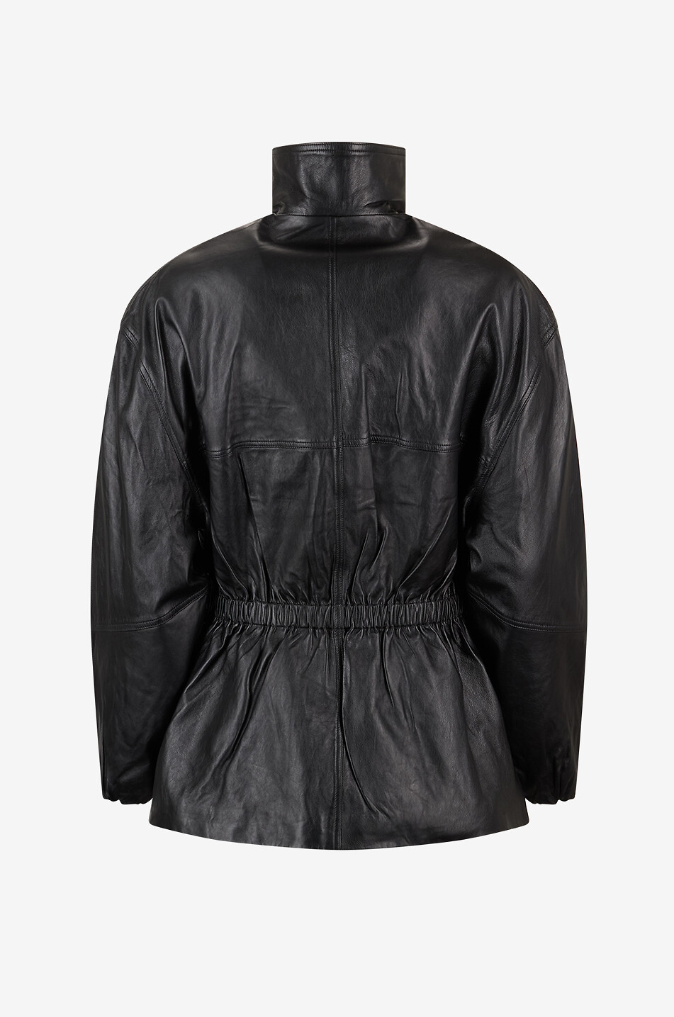 THE FRANKIE SHOP Veste en cuir à col montant Carnaby Femme NOIR 2