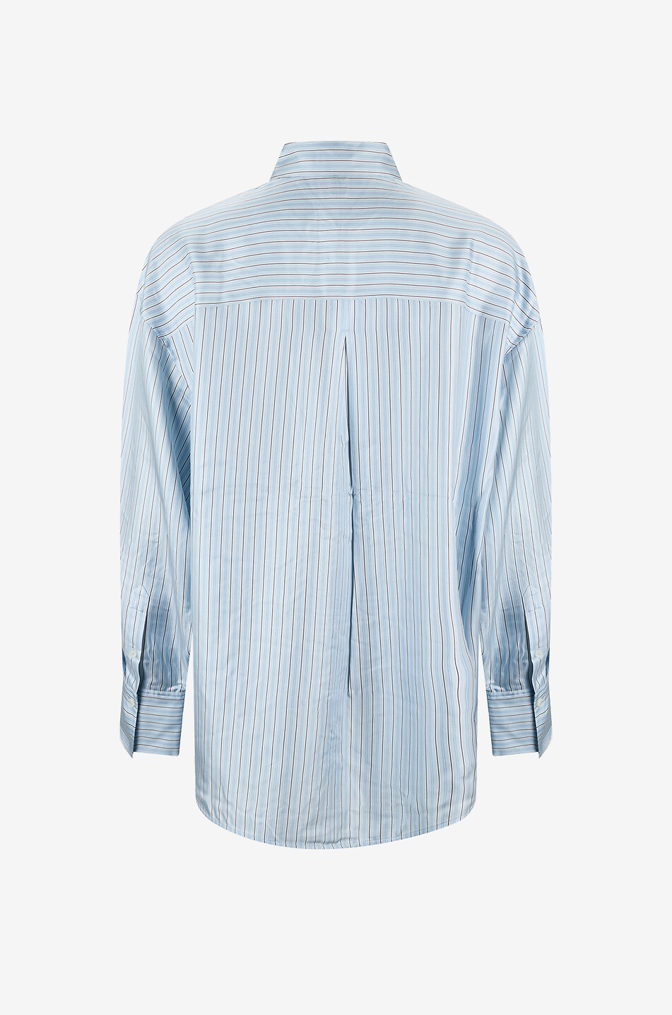 TOTEME Chemise oversize en satin de soie rayée Femme BLEU CLAIR 2