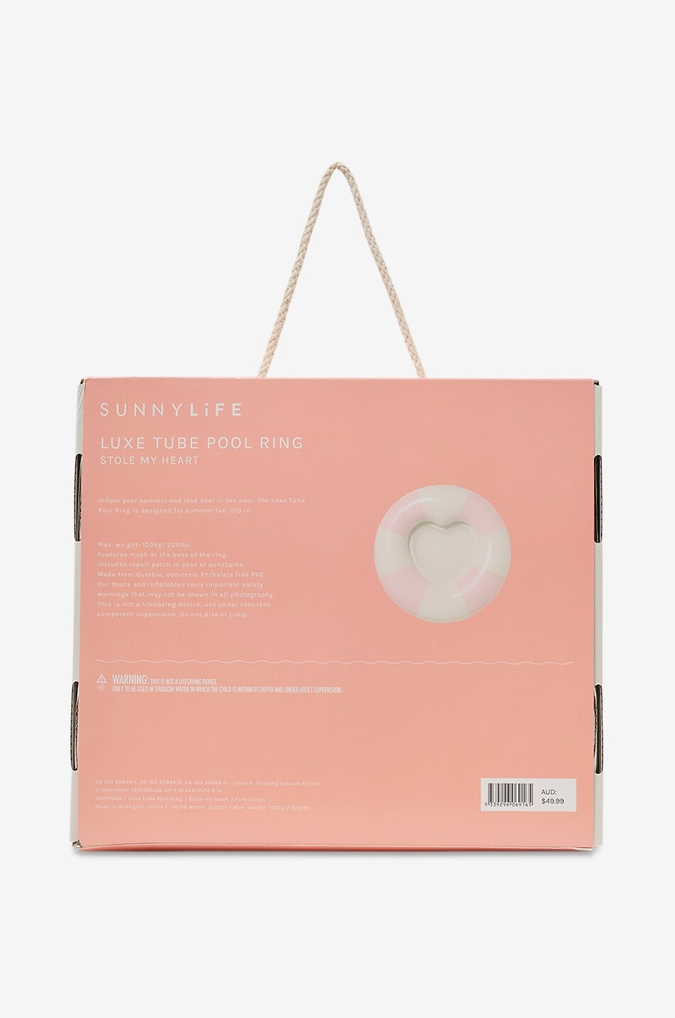 SUNNYLIFE Pool Ring - Stole My Heart Pink large pool ring Unisex LIGHT PINK 9