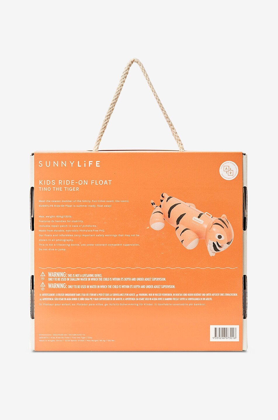 SUNNYLIFE Kinder-Luftmatraze Tino the Tiger Clay Unisex ORANGE 6