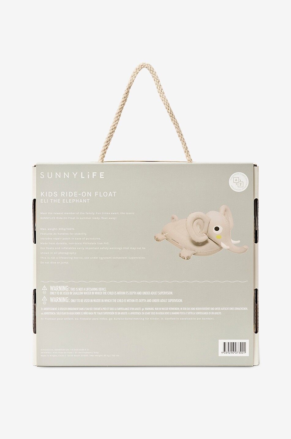 SUNNYLIFE Kinder-Luftmatraze Eli The Elefant Unisex GRAU 9