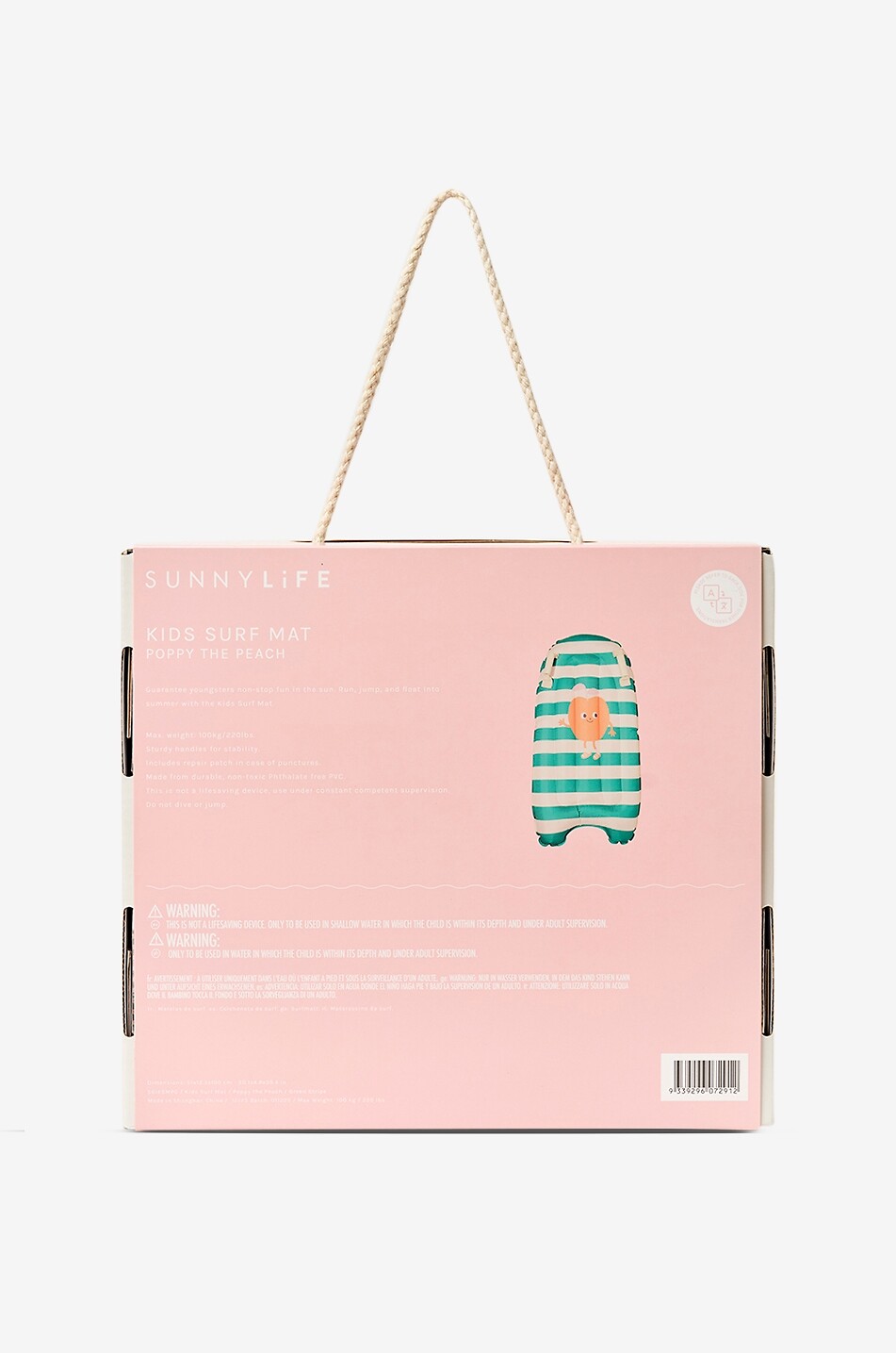 SUNNYLIFE Kinder-Surfmatratze Poppy the Peach Green Stripe Unisex GRÜN 10