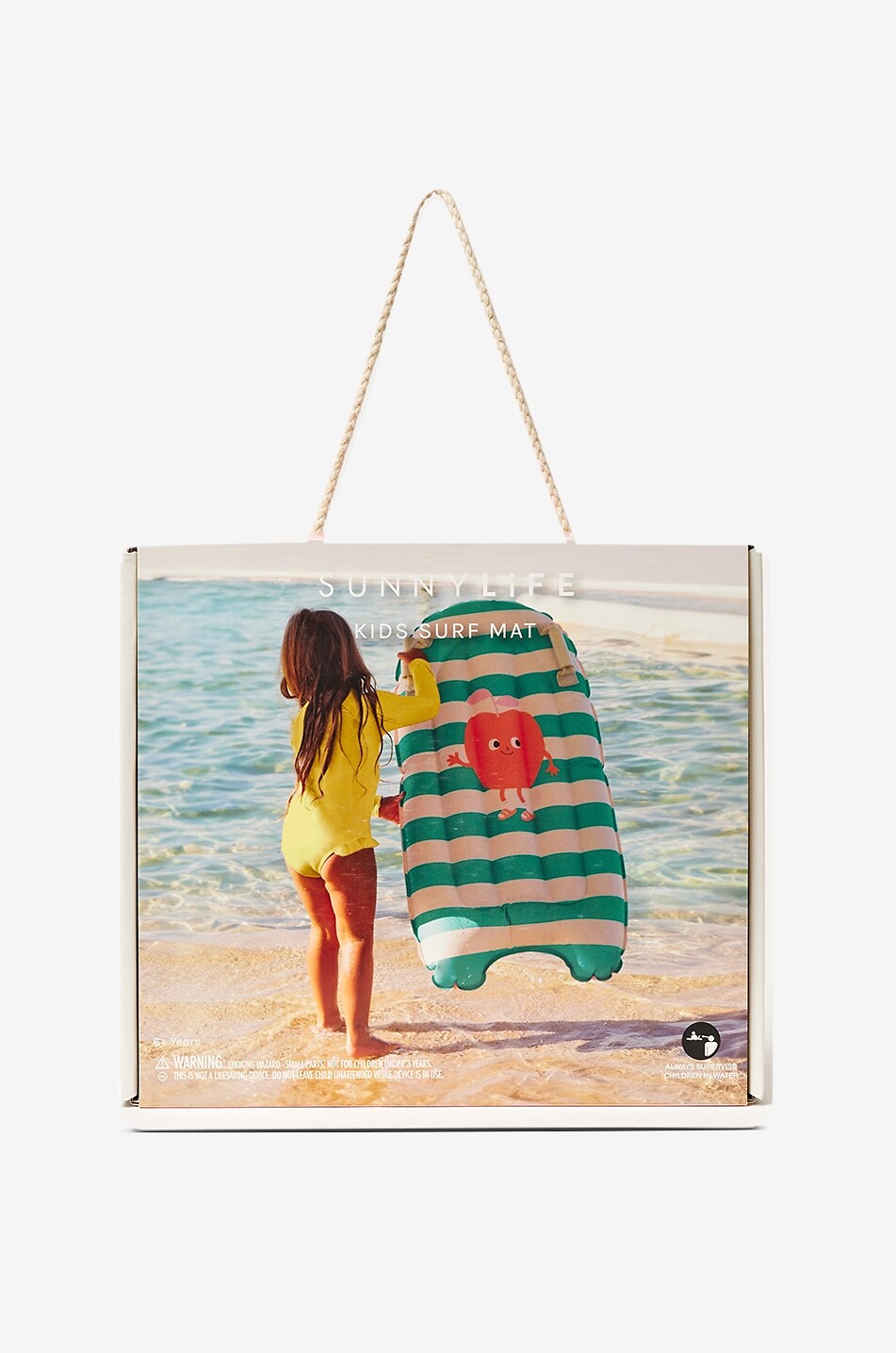 SUNNYLIFE Kinder-Surfmatratze Poppy the Peach Green Stripe Unisex GRÜN 11