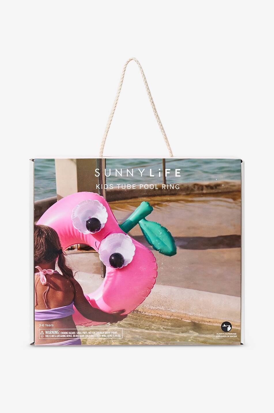 SUNNYLIFE Aufblasbarer Kinder-Schwimmring Kiddy Float Poppy the Peach Red Unisex ROSA 4