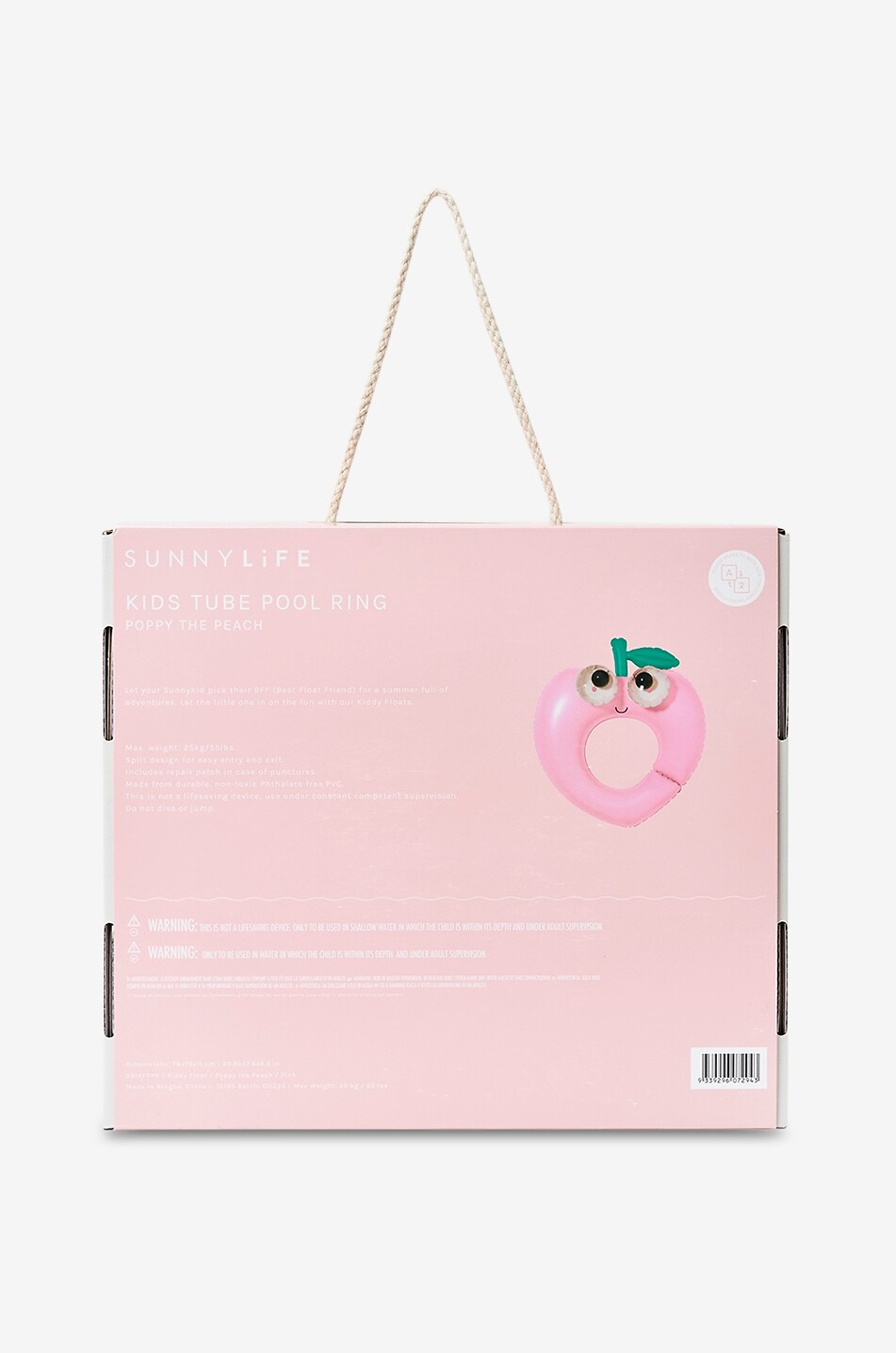 SUNNYLIFE Aufblasbarer Kinder-Schwimmring Kiddy Float Poppy the Peach Red Unisex ROSA 5