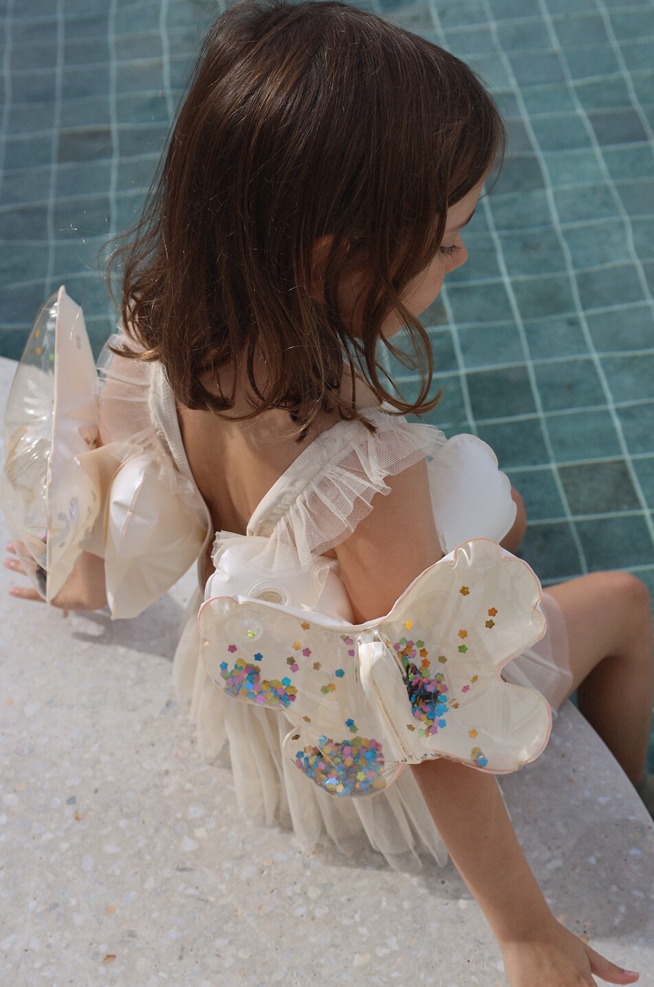 SUNNYLIFE Brassards gonflables fille Cotton Candy Glitter Fille BLANC CASSE 3