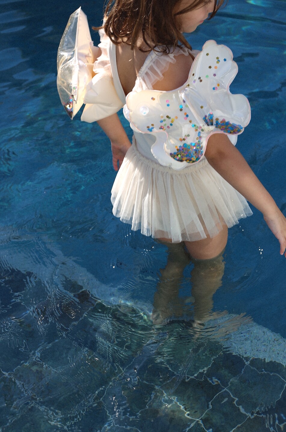 SUNNYLIFE Brassards gonflables fille Cotton Candy Glitter Fille BLANC CASSE 5
