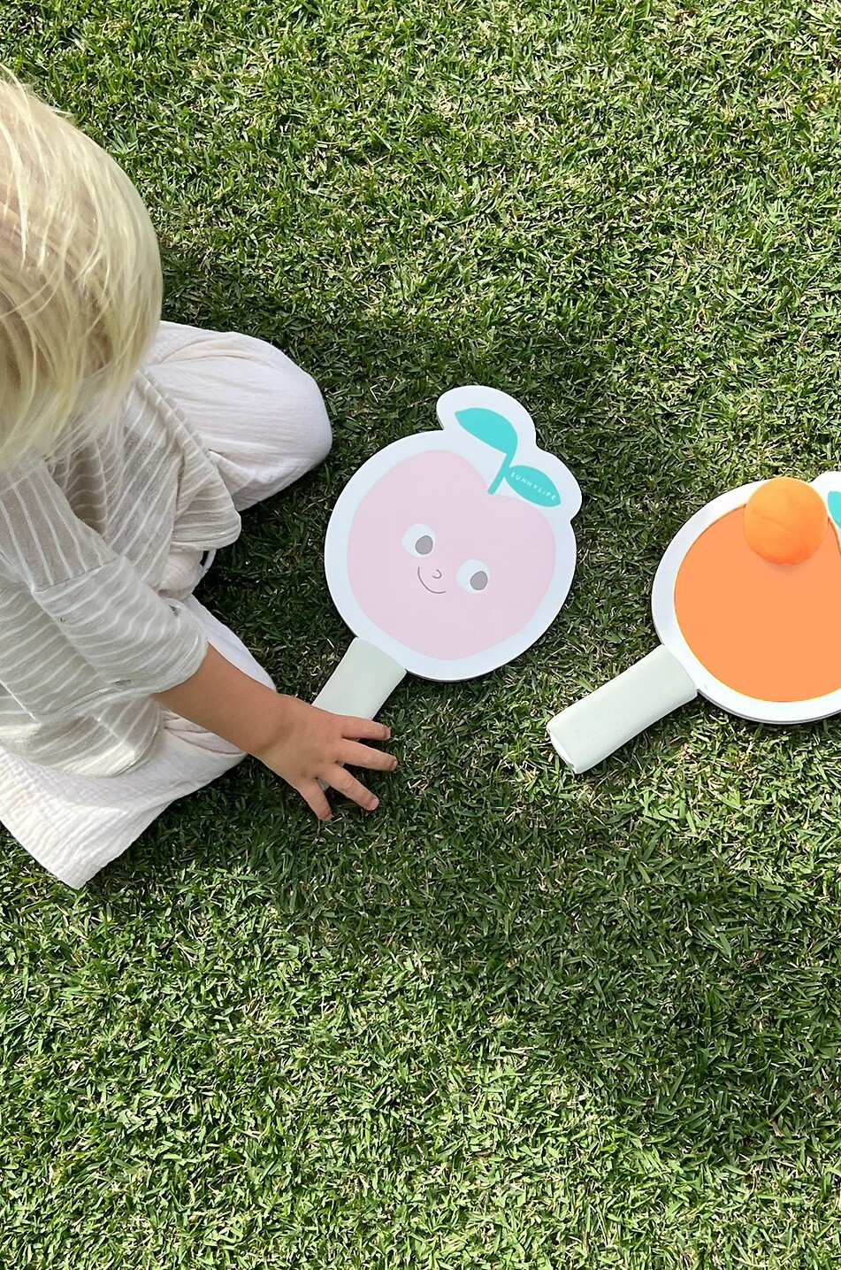 SUNNYLIFE Raquettes de plage enfant Velcro Poppy the Peach Multi Unisexe MULTICOLORE 3