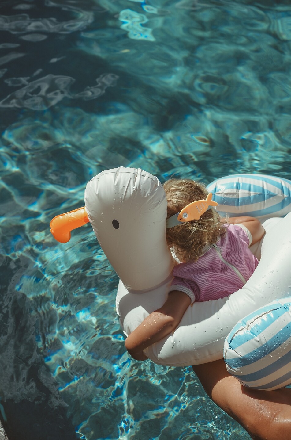 SUNNYLIFE Kinder-Schwimmring Sammy the Seagull Blue Stripe Unisex WEISS 4