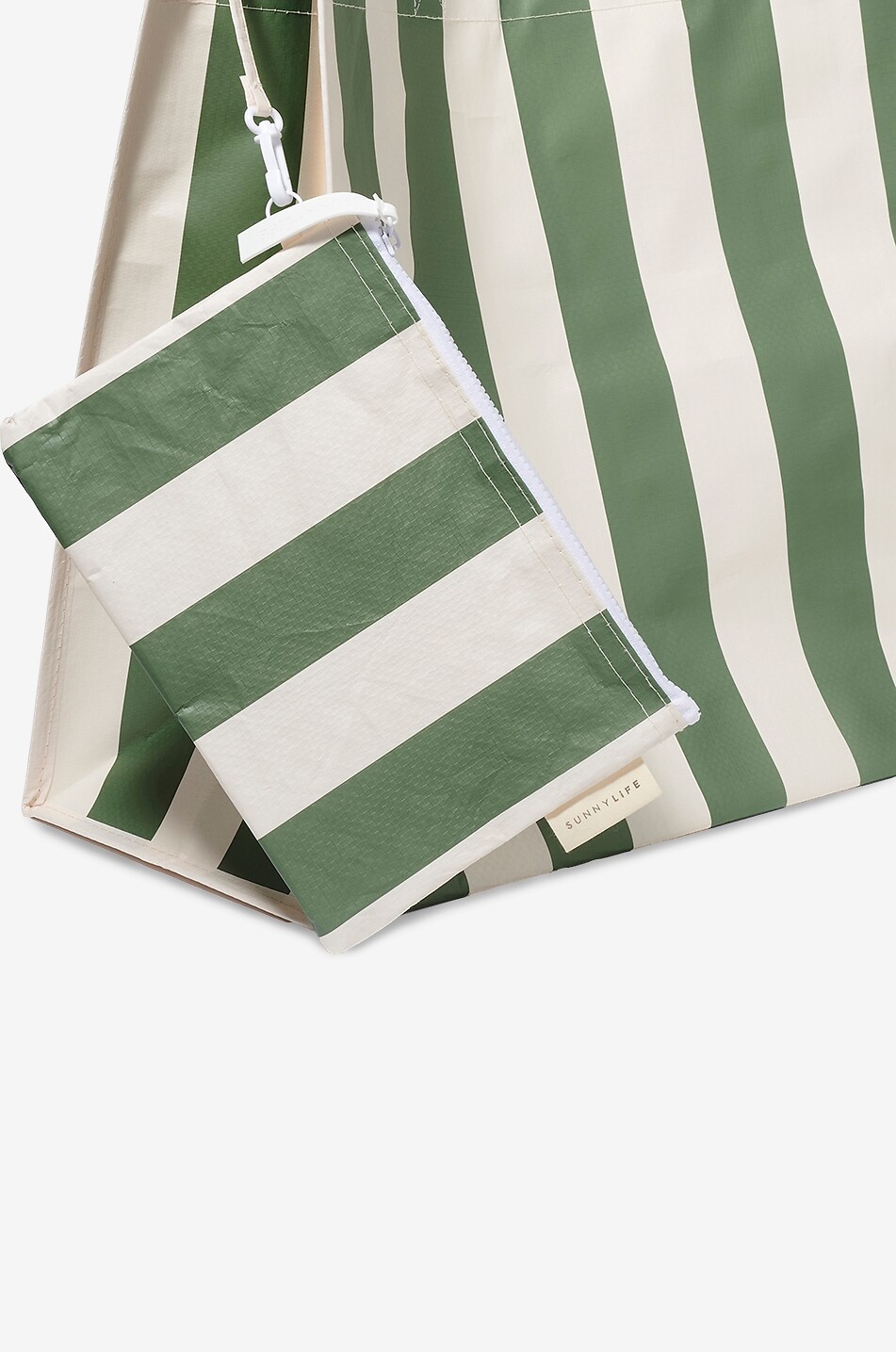 SUNNYLIFE Gestreifte Strandtasche Carryall Beach Bag - The Vacay Olive Stripe Unisex GRÜN 6