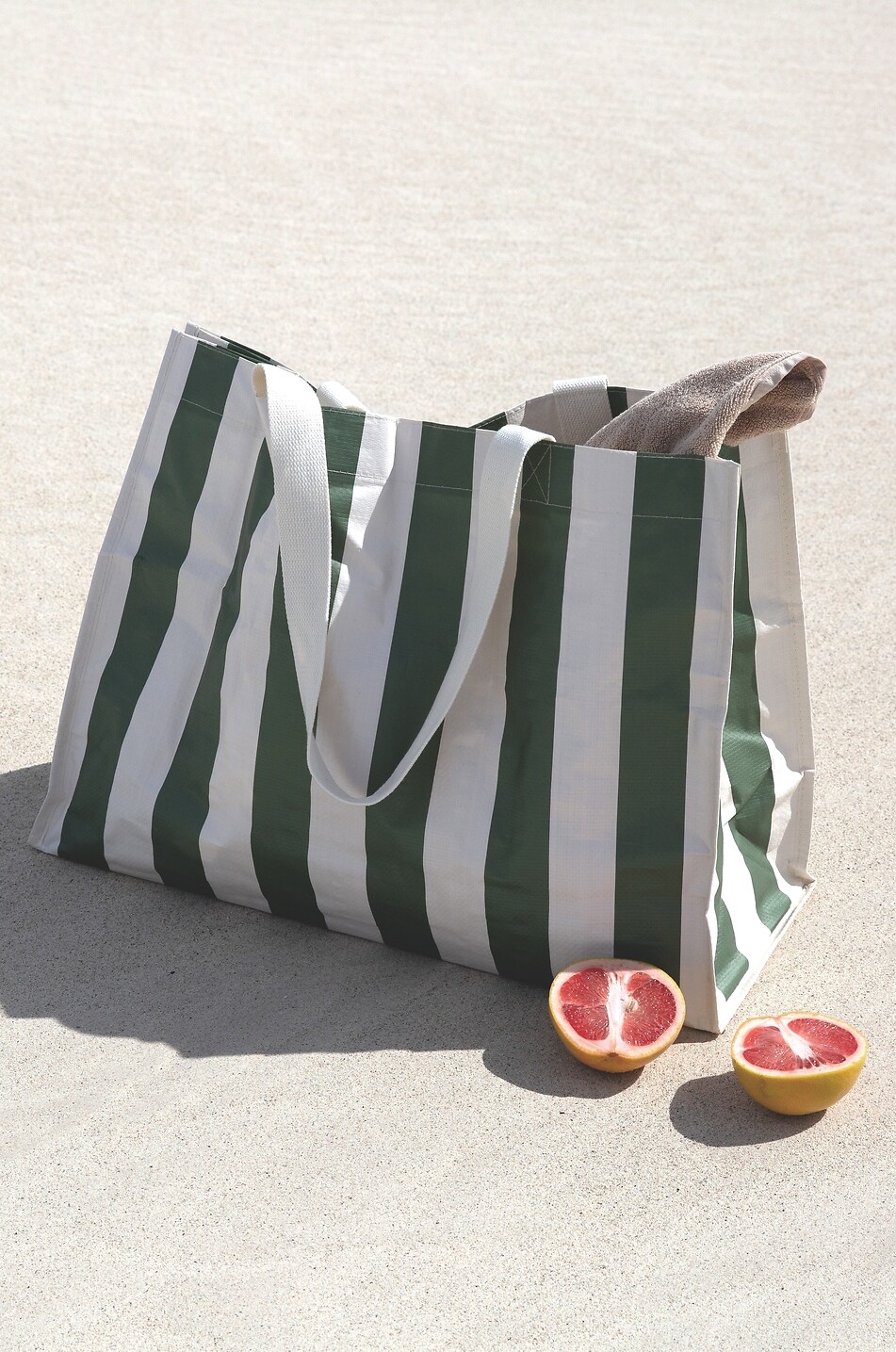 SUNNYLIFE Gestreifte Strandtasche Carryall Beach Bag - The Vacay Olive Stripe Unisex GRÜN 5