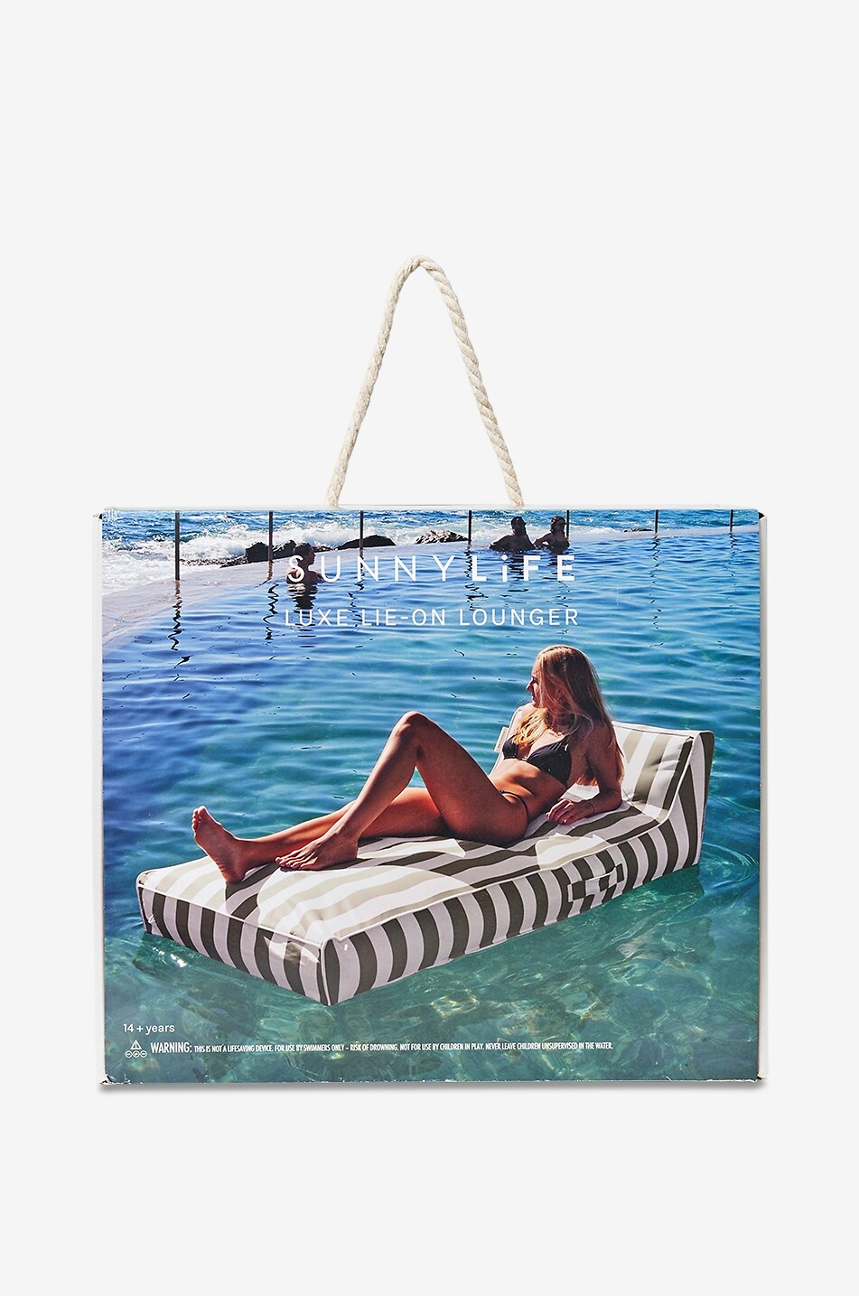 SUNNYLIFE Luxe Lounger Seagrass Stripe inflatable lounge chair Unisex GREEN 6