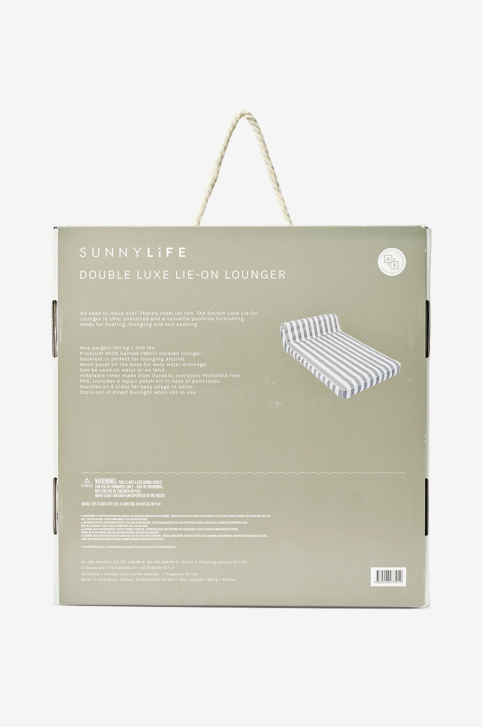SUNNYLIFE Double Lounger Seagrass inflatable lounge chair Unisex GREEN 9
