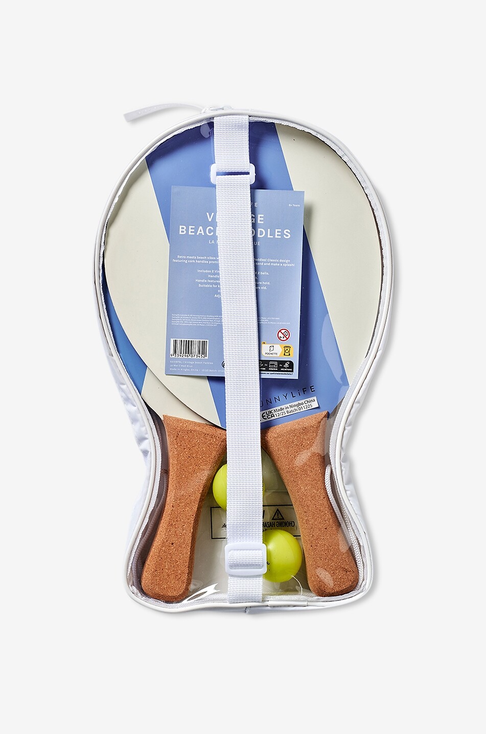 SUNNYLIFE Raquettes de plage Vintage Beach Paddles - La Mer Med Blue Unisexe BLEU 7
