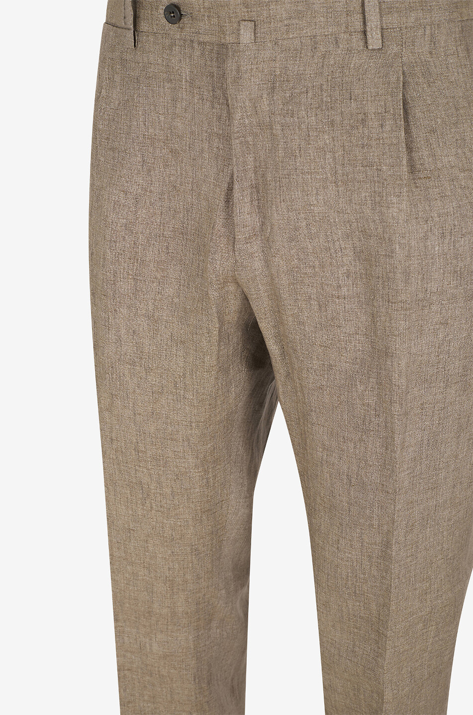 BONGENIE Super Slim linen pleated trousers Men Medium beige 3