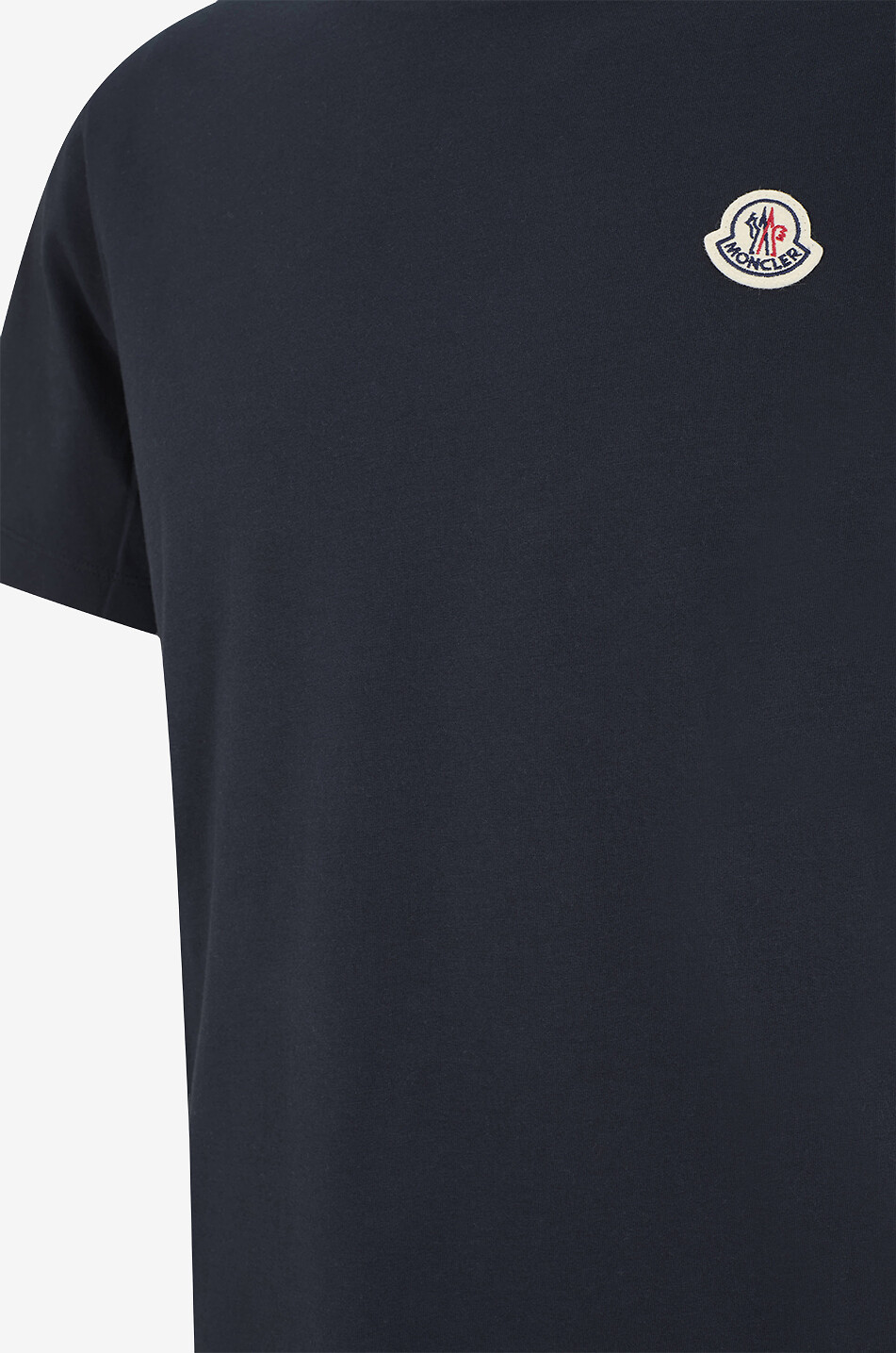 MONCLER Kurzarm-T-Shirt mit Rundhals und Logopatch Herren DUNKELBLAU 3