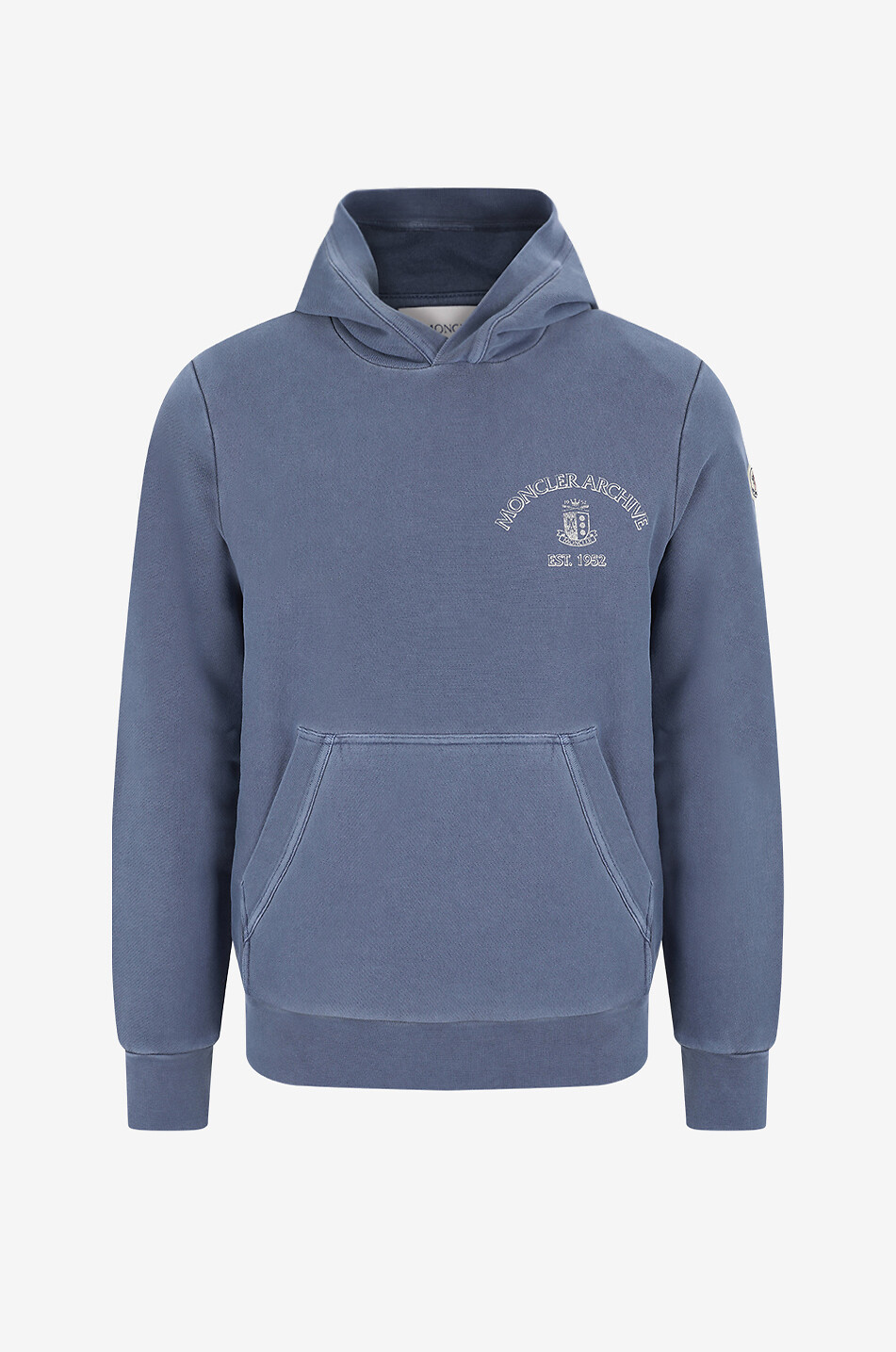MONCLER Sweat-shirt à capuche en coton MONCLER ARCHIVE EST. 1952 Homme BLEU FONCE 1