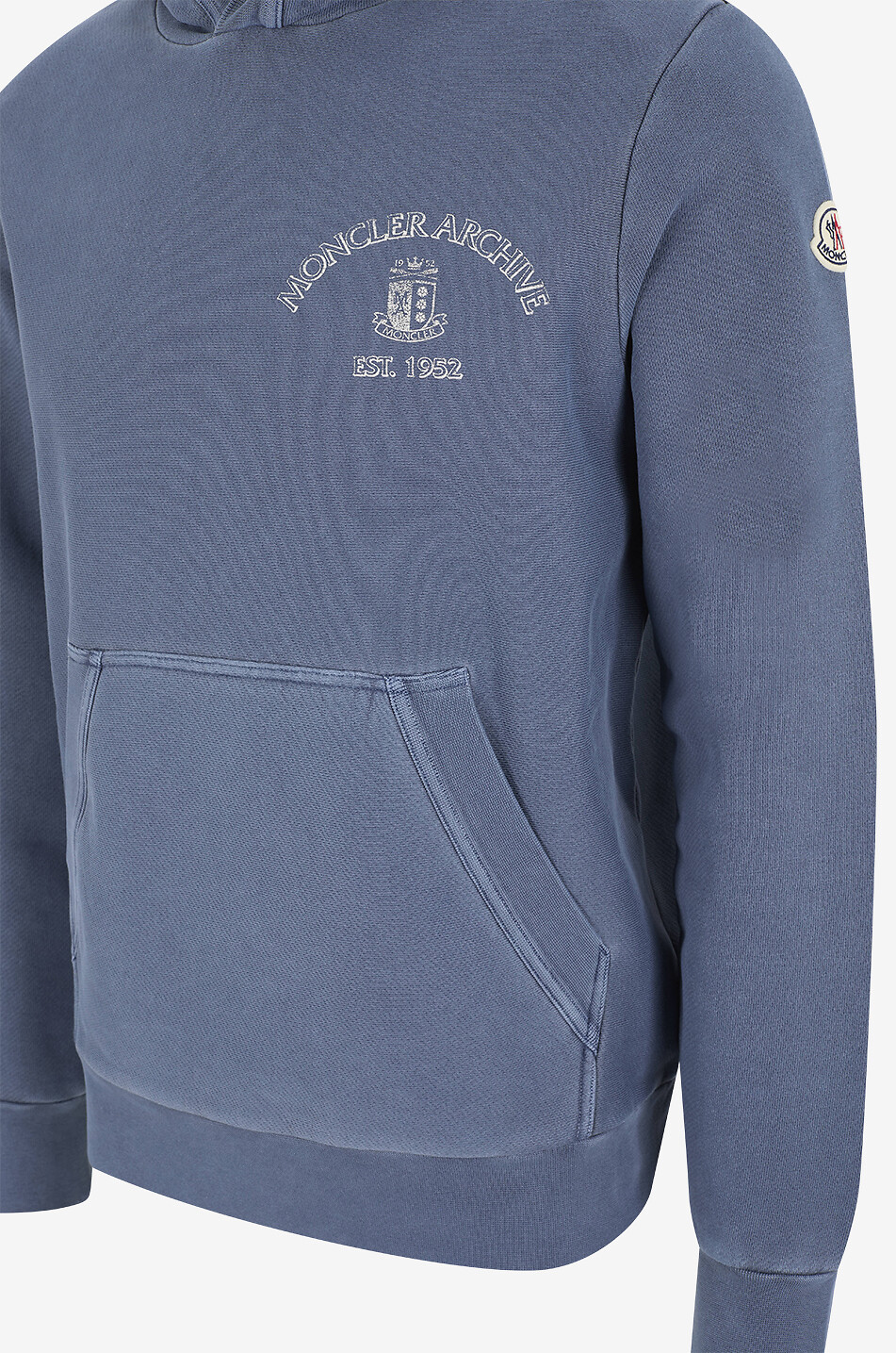 MONCLER Sweat-shirt à capuche en coton MONCLER ARCHIVE EST. 1952 Homme BLEU FONCE 3