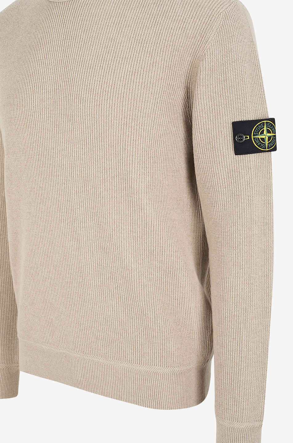 STONE ISLAND Gerippter Rundhalspullover aus Baumwolle 5100154 Ribbed Soft Organic Cotton Herren Mittle beige 3