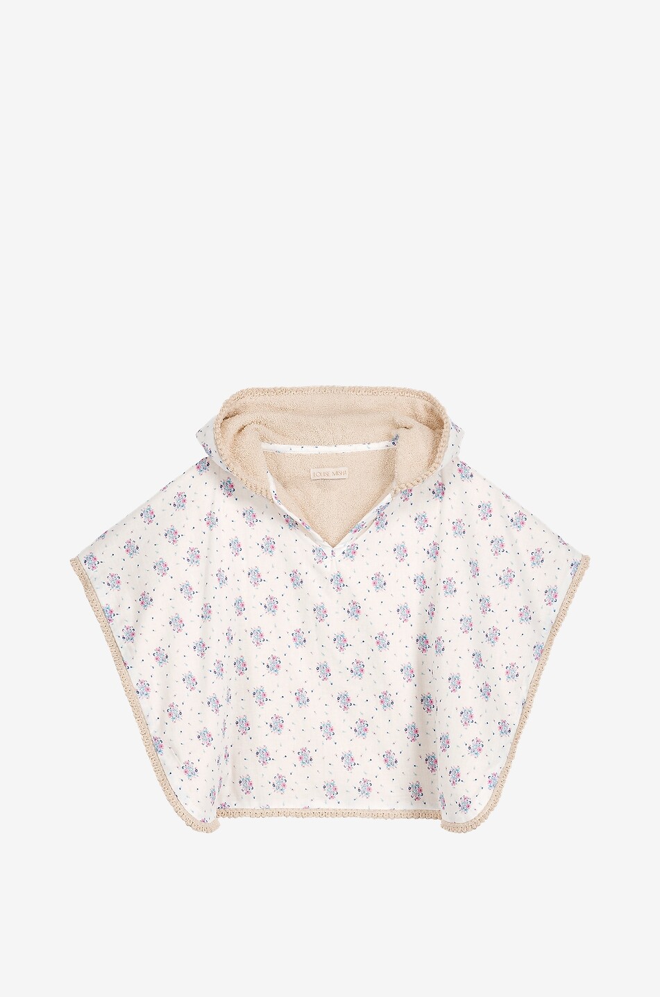 LOUISE MISHA Cape de plage en coton biologique imprimé fleuri fille Mael Fille Beige clair 1