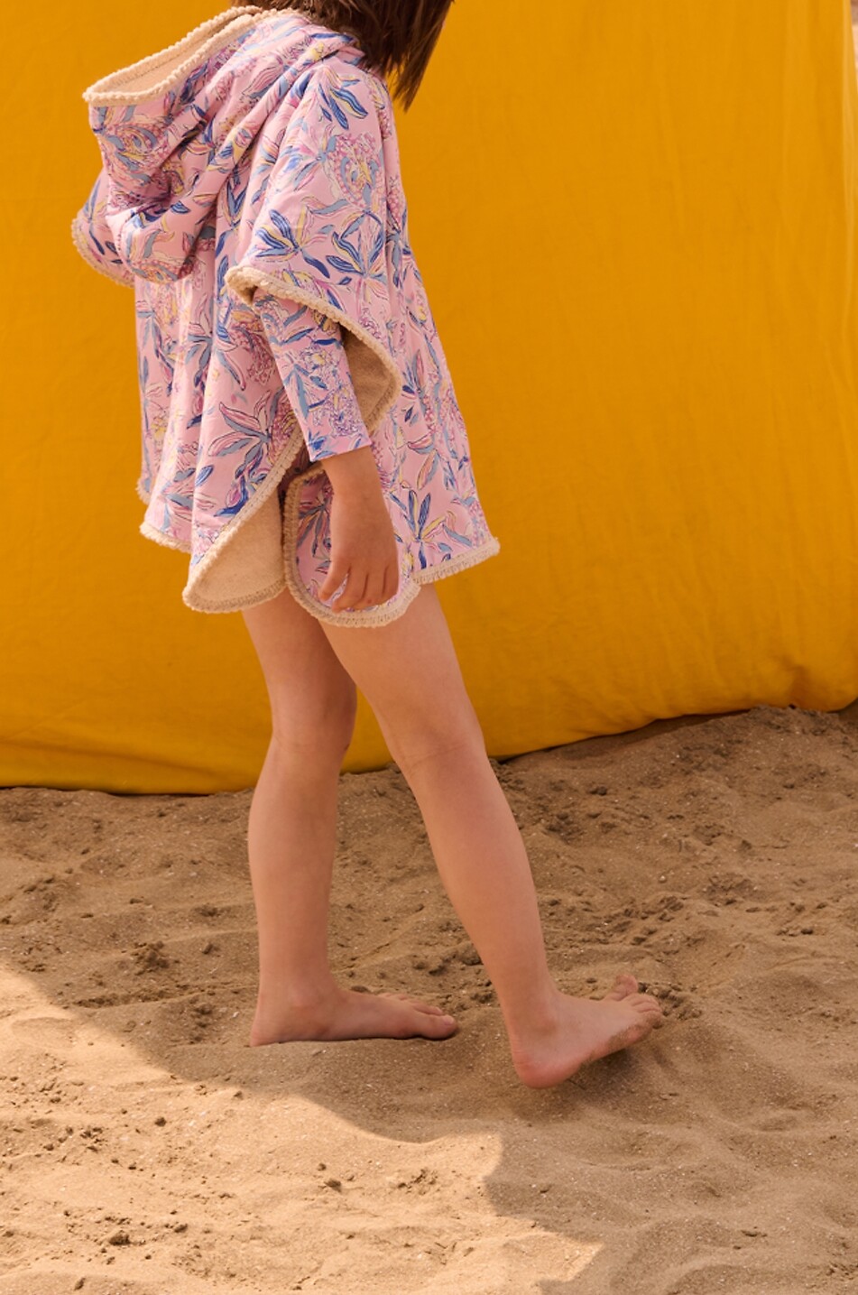 LOUISE MISHA Cape de plage en coton bio fleuri fille Mael Fille ROSE 2