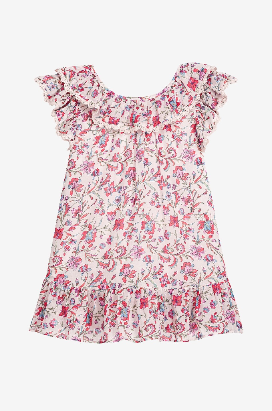 Natiyana girls' short floral printed organic cotton dress