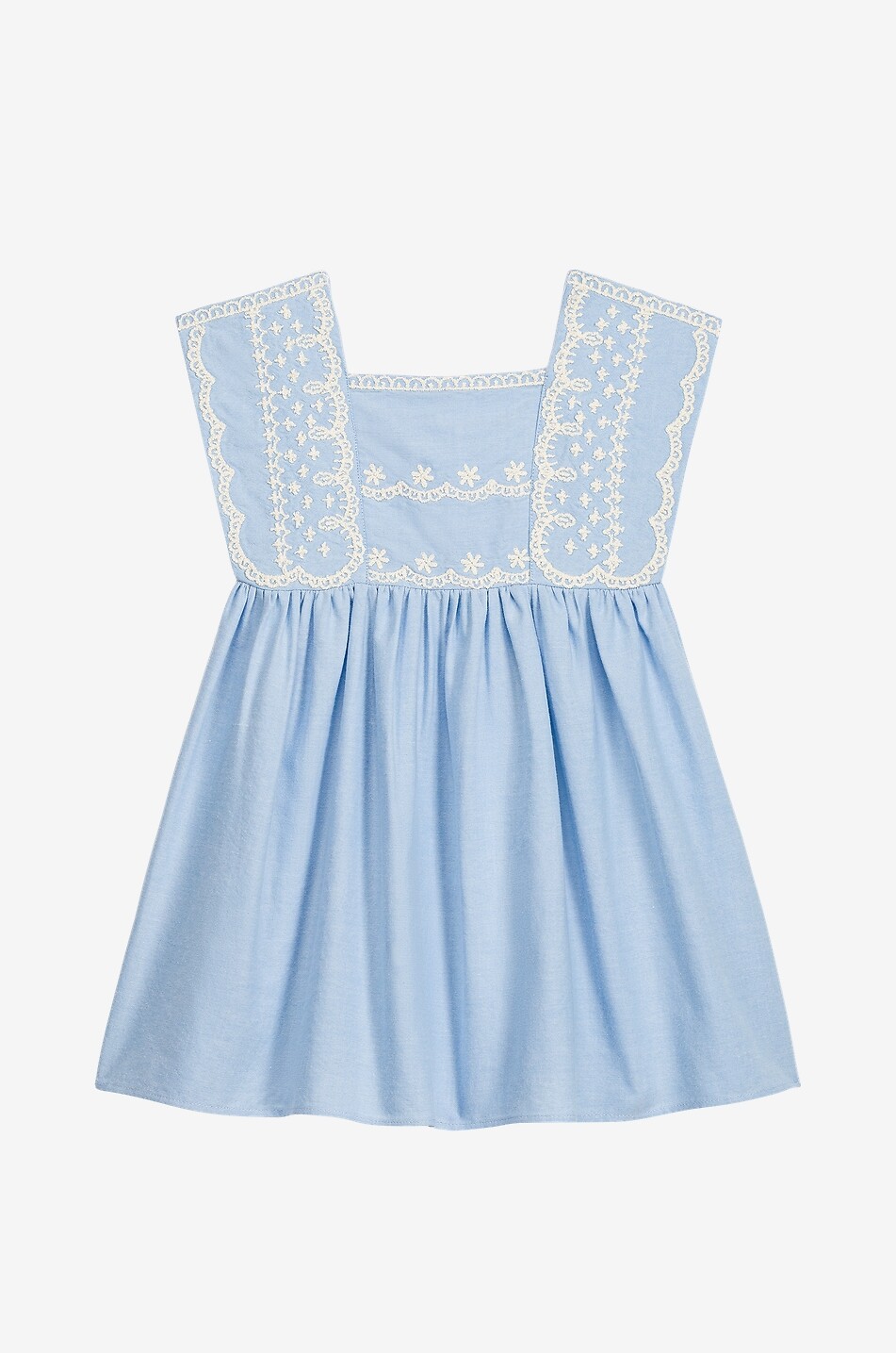 LOUISE MISHA Robe courte brodée en coton bio fille Briska Fille BLEU 1