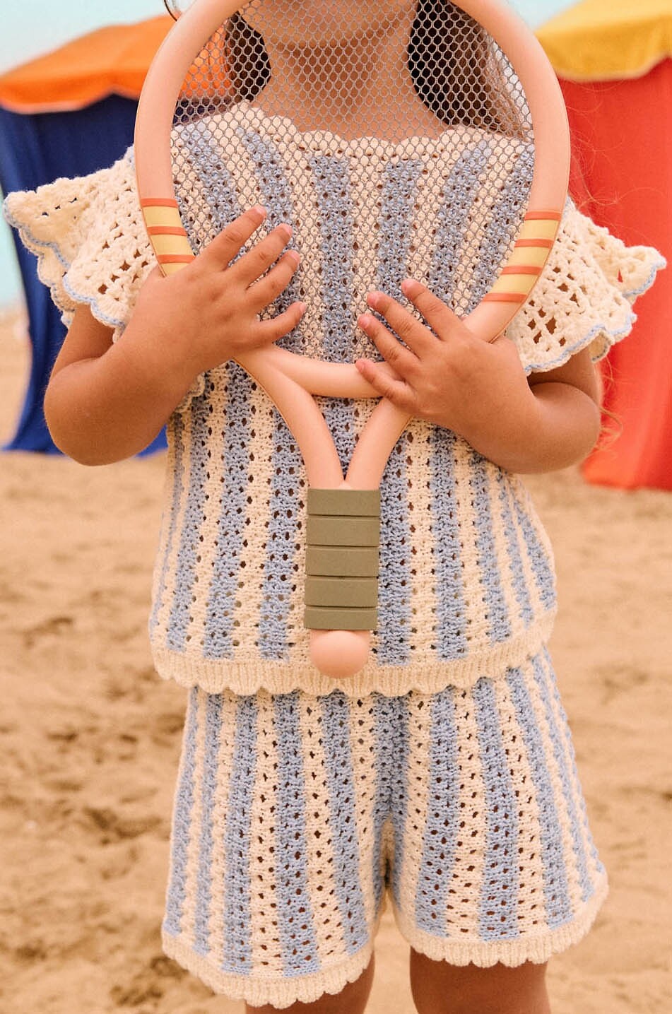 LOUISE MISHA Short crocheté rayé en coton fille Mekylane Fille BLEU 3