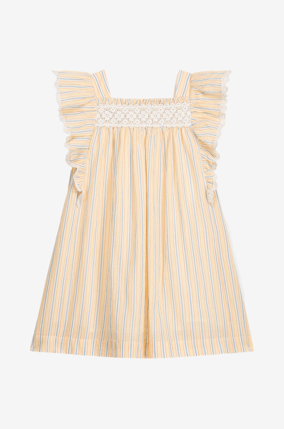 Robe rayée courte en coton bio fille Martine