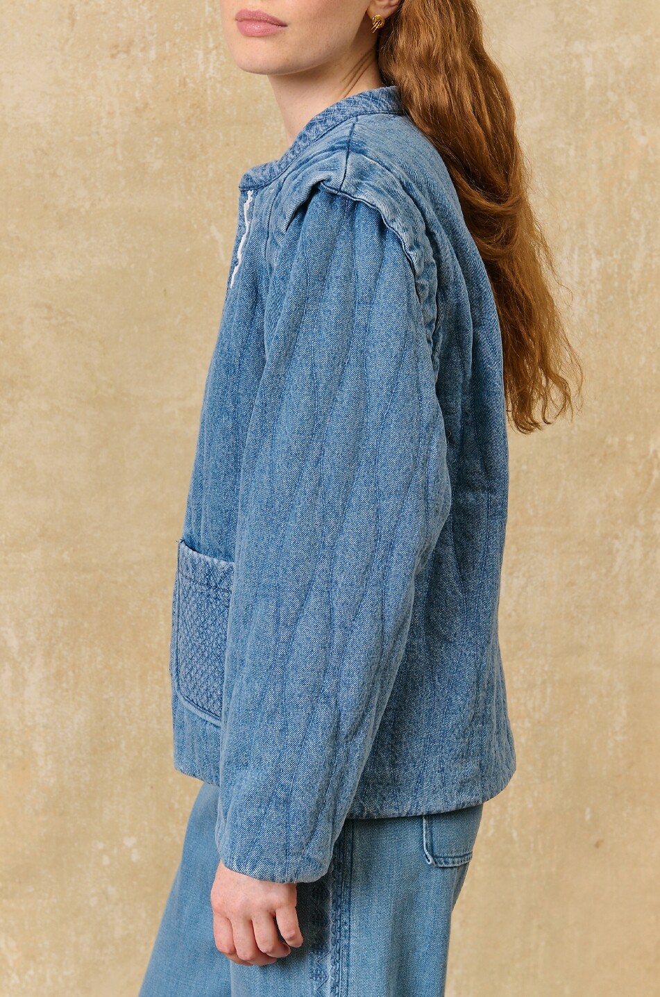 LOUISE MISHA Horicia embroidered quilted denim jacket Women BLUE 6