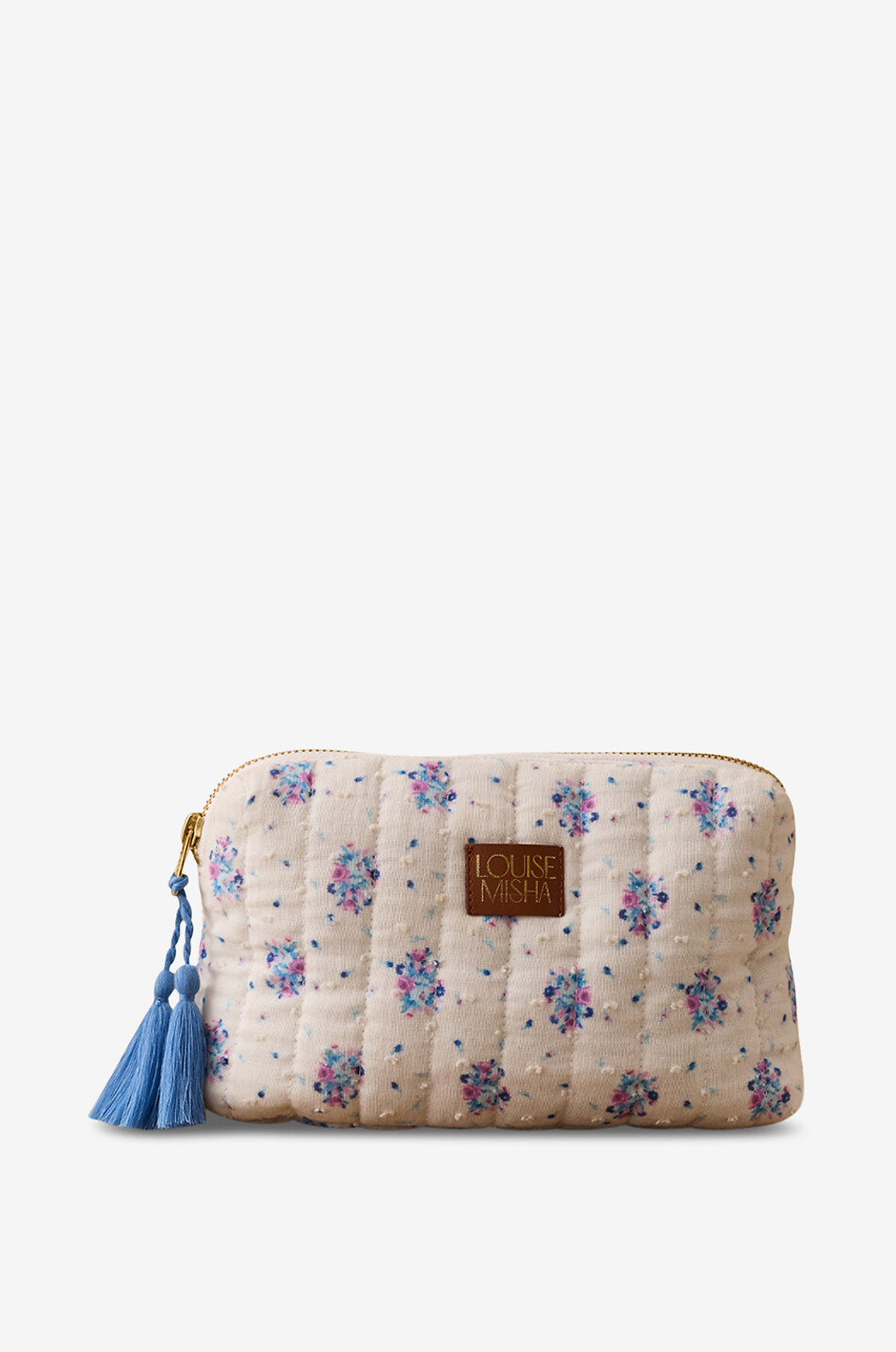 Gestepptes Mäppchen aus Baumwolle mit Blumenmuster eiki Cream Flower Dunes L
