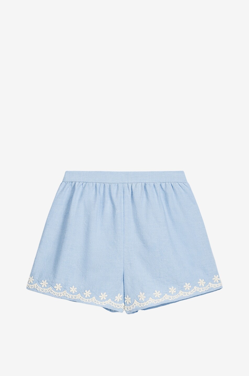 LOUISE MISHA Bestickte Shorts aus Canvas für Mädchen Vally Mädchen BLAU 1